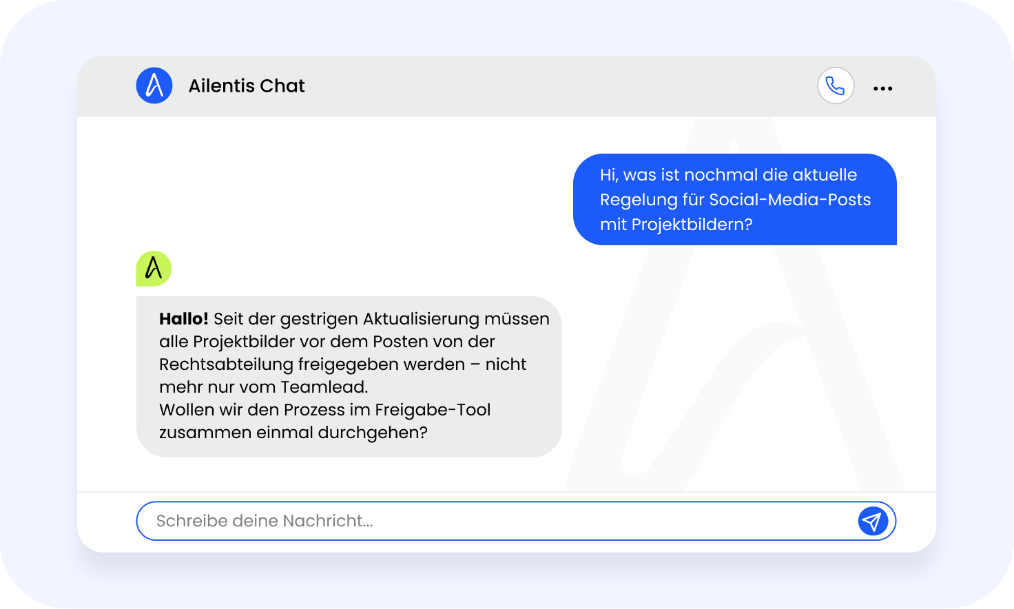 Ailentis Chat-Interface: Interaktives Lernformat – Beispiel 4